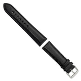 DeBeer 22mm Black Smooth Leather Chronograph with Silver-tone Buckle 7.5 inch Watch Band