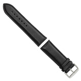 DeBeer 26mm Black Smooth Leather Chronograph with Silver-tone Buckle 7.5 inch Watch Band