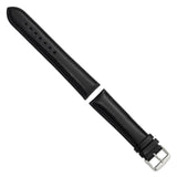 DeBeer 22mm Long Black Leather Chronograph with Silver-tone Buckle 8.5 inch Watch Band