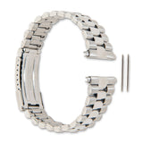 Gilden Long 22-26mm President-Style Satin and Polished Stainless Steel with Deployment Buckle 7 inch Watch Band