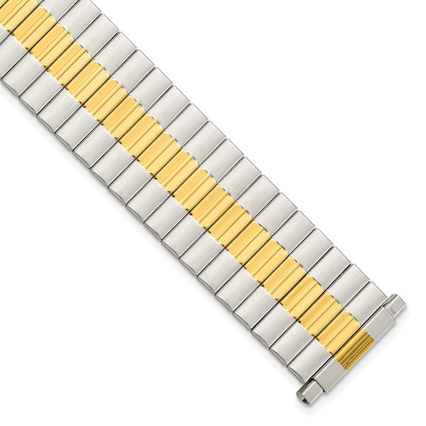 Gilden Mens Long 17-22mm Two-tone Expansion Watch Band