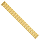 Gilden Mens Long 17-22mm Satin and Polished Yellow IP-plated Stainless Steel 7.25 inch Expansion Watch Band