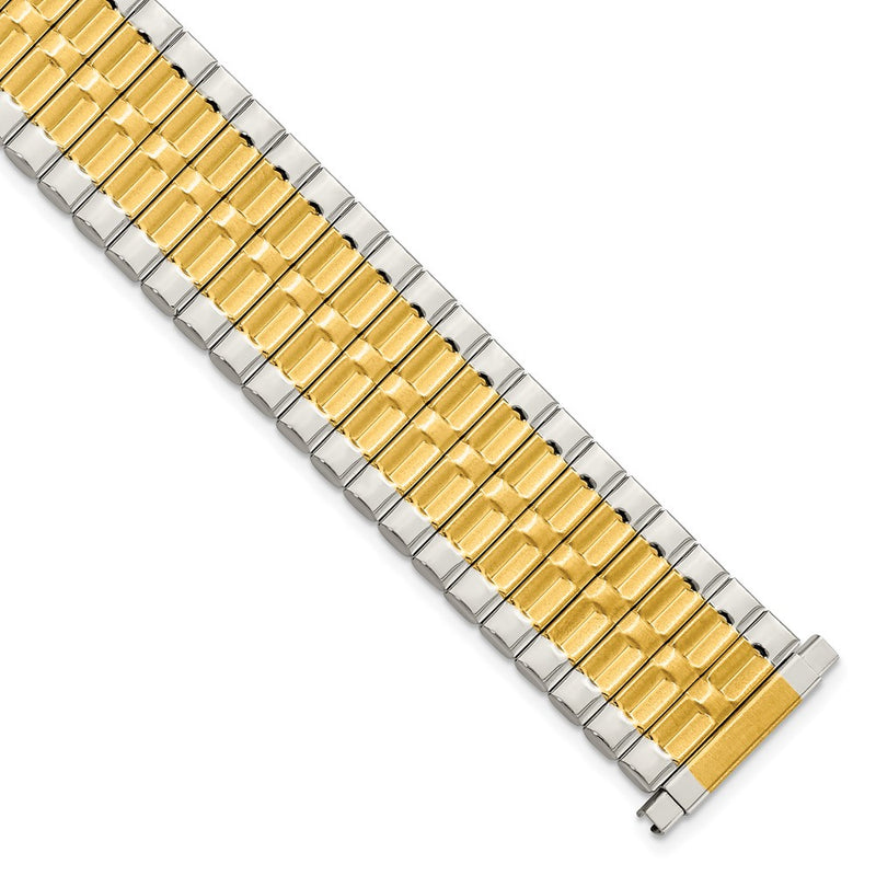 Gilden Mens Long 17-22mm Two-tone Expansion Watch Band