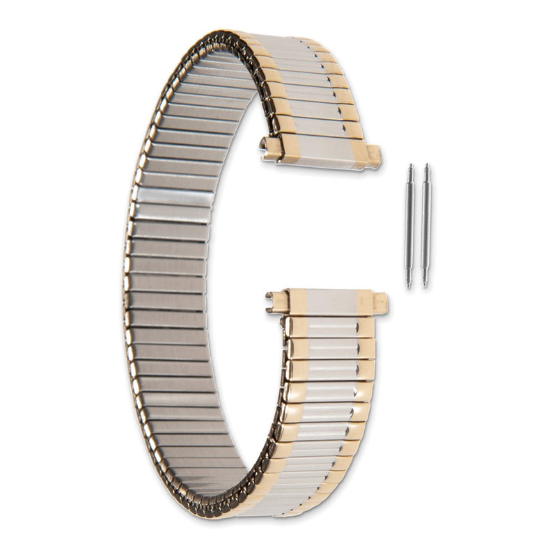 Gilden Ladies Long 12-16mm Two-tone IP-plated Stainless Steel 6.75 inch Expansion Watch Band