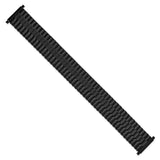 Gilden Mens Long 20-24mm Black Stainless Steel Expansion Watch Band