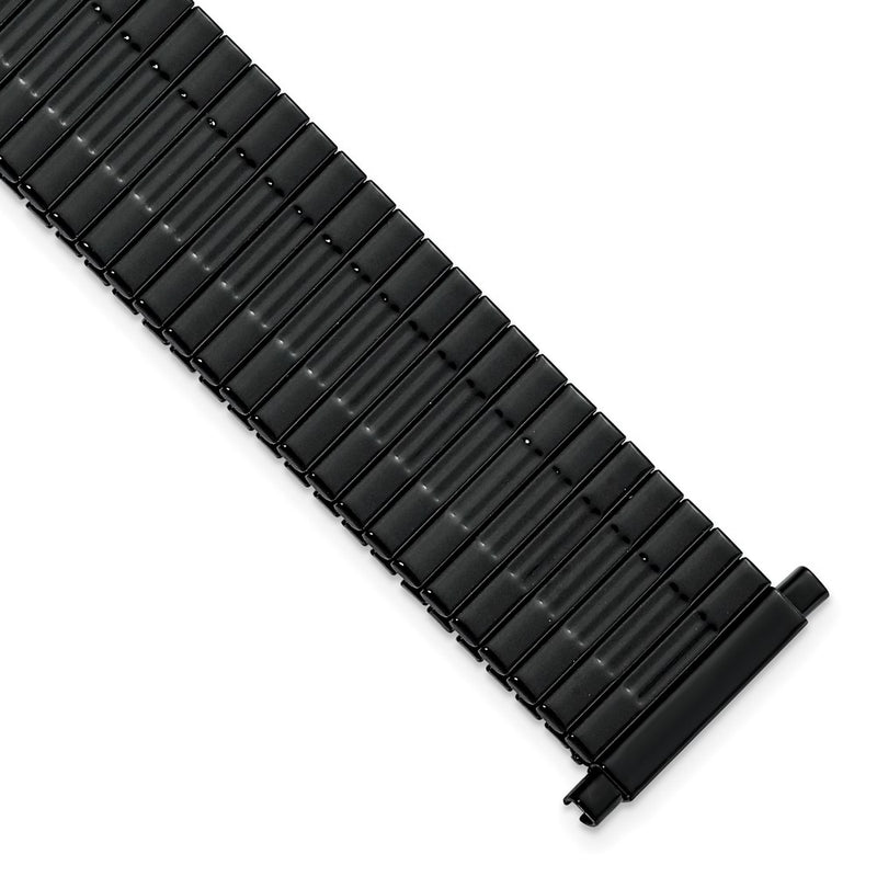 Gilden Mens Long 17-22mm Black-tone Expansion Watch Band