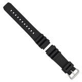 Gilden 22mm Black Polyurethane Sport Silver-tone Buckle Watch Band