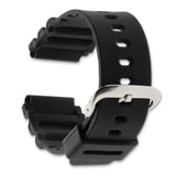 Gilden 22mm Black Polyurethane Sport Silver-tone Buckle Watch Band