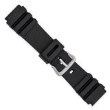 Gilden 22mm Black Polyurethane Sport with Stainless Steel Buckle 7.9 inch Watch Band