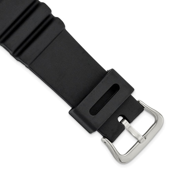 Gilden 22mm Black Polyurethane Sport with Stainless Steel Buckle 7.9 inch Watch Band