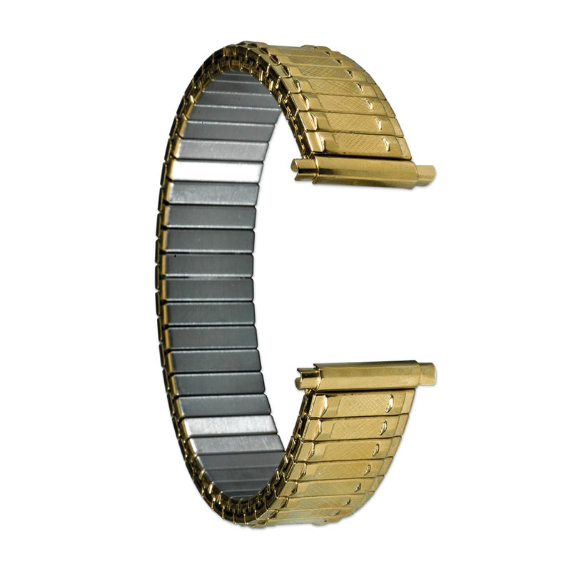 Gilden 15-20mm Satin and Polished Yellow IP-plated Stainless Steel 6.25 inch Expansion Watch Band