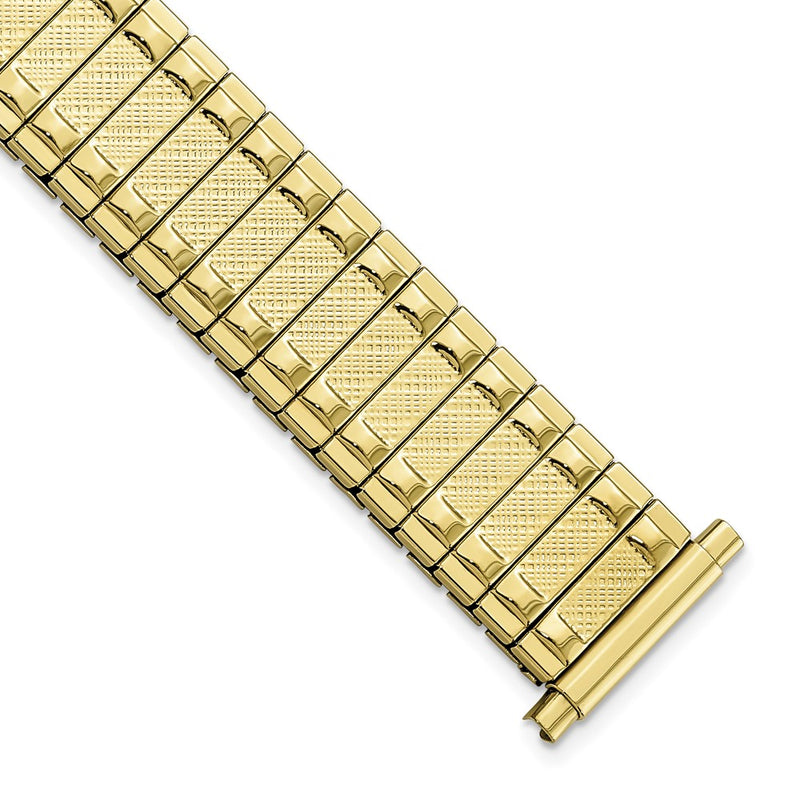Gilden 15-20mm Satin and Polished Yellow IP-plated Stainless Steel 6.25 inch Expansion Watch Band