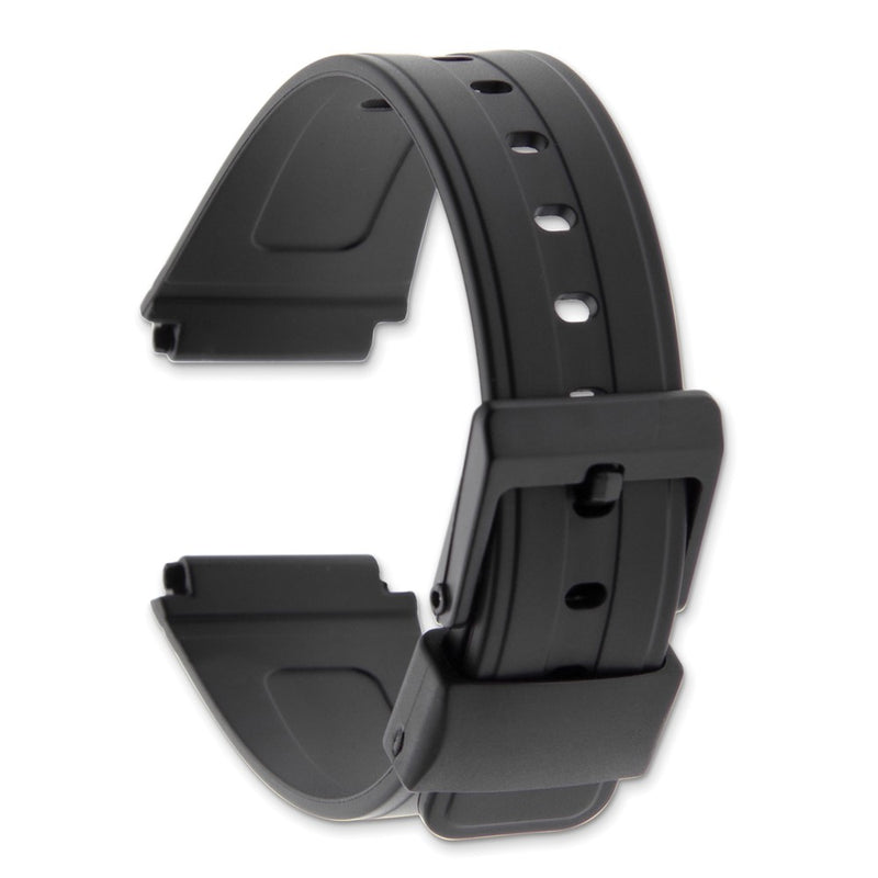 Gilden 19mm Black Polyurethane Sport Black Buckle Watch Band