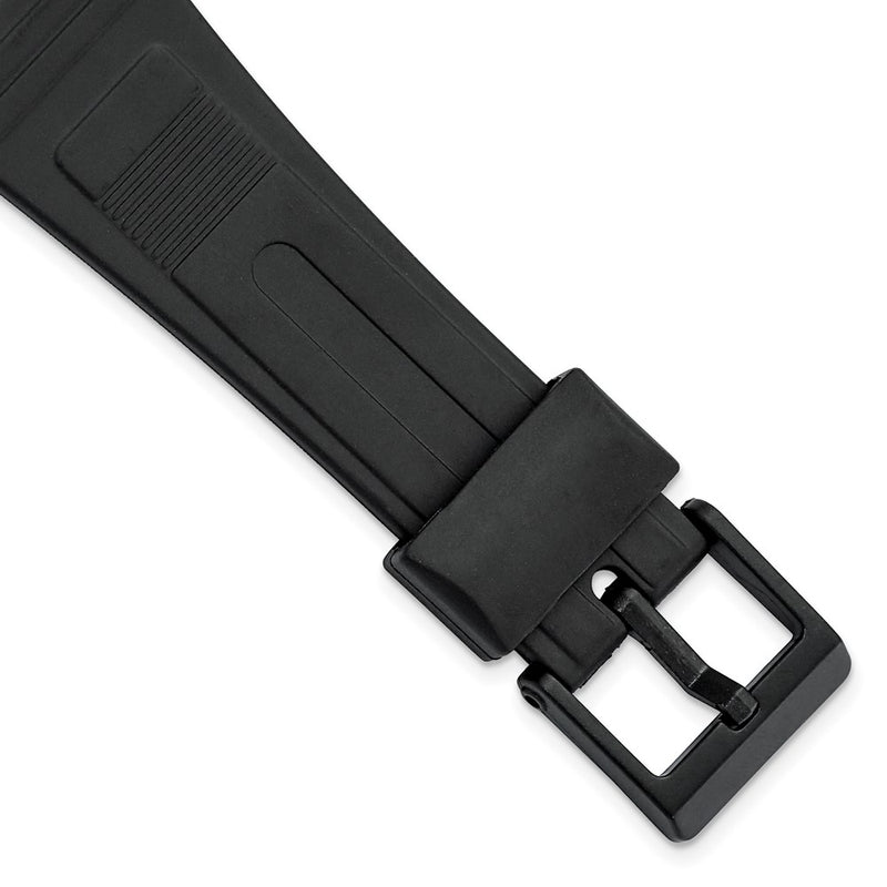 Gilden 19mm Black Polyurethane Sport Black Buckle Watch Band