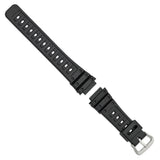 Gilden 18mm Black Polyurethane Sport Silver-tone Buckle Watch Band