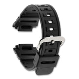 Gilden 18mm Black Polyurethane Sport Silver-tone Buckle Watch Band