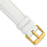 18mm White Glove Leather Gold-tone Buckle Watch Band