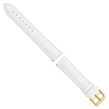 20mm White Glove Leather Gold-tone Buckle Watch Band