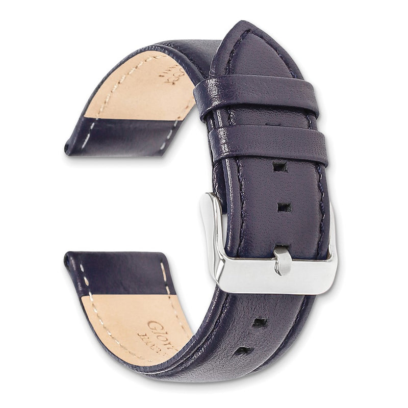 14mm Navy Glove Leather Gold-tone Buckle Watch Band