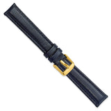 DeBeer 16mm Navy Glove Leather with Gold-tone Panerai Style Buckle 7.75 inch Watch Band