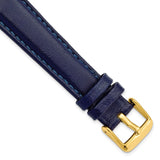 DeBeer 19mm Navy Glove Leather with Gold-tone Panerai Style Buckle 7.75 inch Watch Band