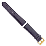 24mm Navy Glove Leather Gold-tone Buckle Watch Band