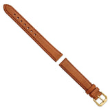15mm Light Brown/Havana Italian Leather Gold-tone Buckle Watch Band