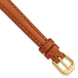 17mm Light Brown/Havana Italian Leather Gold-tone Buckle Watch Band