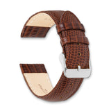 16mm Mahogany Brown Teju Liz Grain Leather Gold-tone Buckle Watch Band