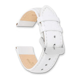 18mm White Teju Liz Grain Leather Gold-tone Buckle Watch Band