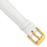 14mm White Teju Liz Grain Leather Gold-tone Buckle Watch Band