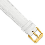 19mm White Teju Liz Grain Leather Gold-tone Buckle Watch Band