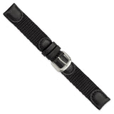 DeBeer 16mm Black Army Style Nylon and Leather with Stainless Steel Buckle 7.75 inch Watch Band