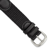 18mm Black Army Style Nylon/Leather Steel Buckle Watch Band