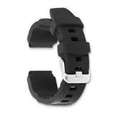 22mm Black Zigzag Silicone Rubber Stainless Steel Buckle Watch Band