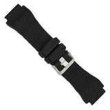 22mm Black Zigzag Silicone Rubber Stainless Steel Buckle Watch Band