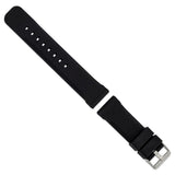 DeBeer 24mm Black Smooth Bevel Silicone Rubber with Brushed Stainless Steel Buckle 8.5 inch Watch Band