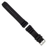 DeBeer 24mm Black Casio-Style Silicone Rubber with Brushed Stainless Steel Buckle 8.5 inch Watch Band