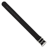 24mm 1-Piece Black Ballistic Nylon Steel Buckle Watch Band