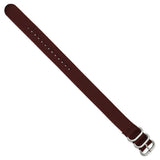 20mm 1-Piece Dark Brown Ballistic Nylon Steel Buckle Watch Band