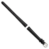 DeBeer 10mm Black Alligator Grain Leather with Silver-tone Buckle 6.75 inch Watch Band