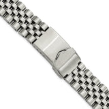 DeBeer 18-22mm Includes 18, 20 & 22mm Straight & Curved Ends (6 Sets) Silver-tone Satin and Polished Solid Links 3.25mm Thick with First Link 20mm and Buckle Width 17.5mm with Jubilee Style Brushed Stainless Steel Deployment Buckle 7 Inch Watch Band