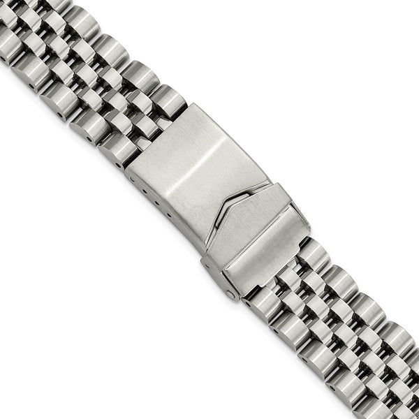 18-22mm Silver-tone Jubilee-style w/Deployment Buckle Solid Watch Band