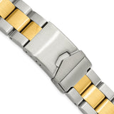 18-20mm Two-tone Oyster-style Solid Link with Deployment Buckle Watch Band