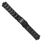 18-20mm Blk PVD-plated Oyster-style Solid Link w/Deploy Buckle Watch Band