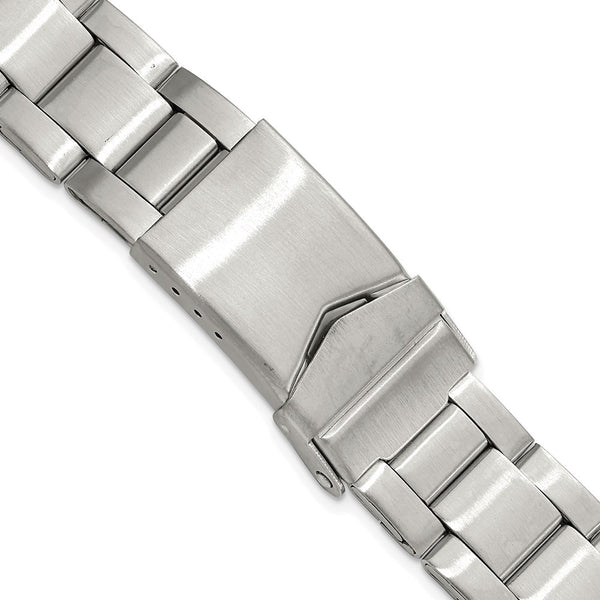 18-20mm Slvr-tone Oyster-Style w/Deploy Link Watch Band