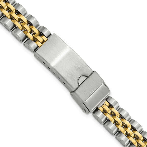 12-15mm Lady Two-tone Jubilee w/Deployment Satin/Mirror Watch Band