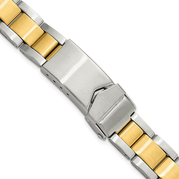 11-14mm Lady Two-tone Oyster w/Deploy Satin Watch Band