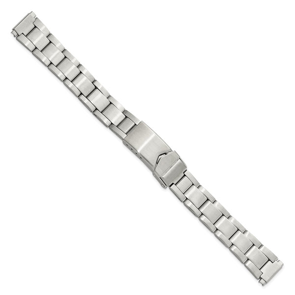 11-14mm Lady Slvr-tone Oyster w/Deploy Satin Watch Band