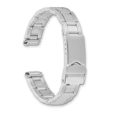 DeBeer 11-14mm Ladies Satin Stainless Steel Oyster-Style with Deployment Buckle 6.75 inch Watch Band